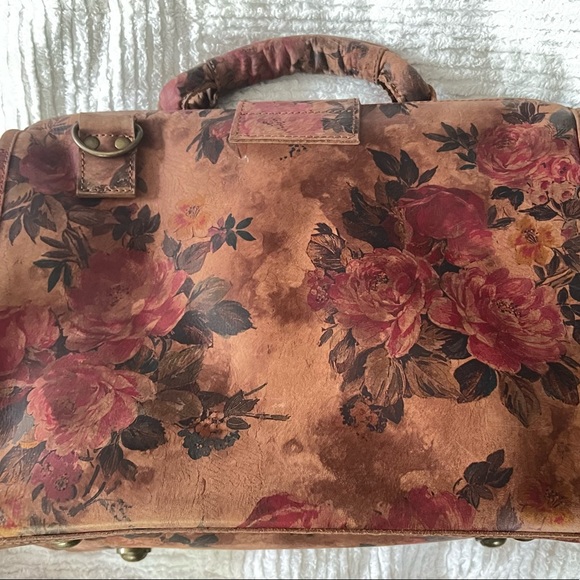Like New Odi Lynch Medium Large Doctor Bag w/ Strap in Floral Print Leather No14 - Picture 7 of 13
